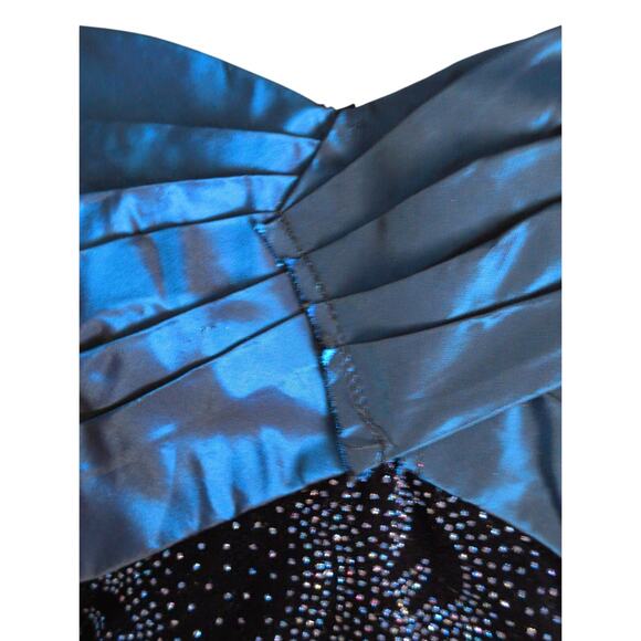 VTG AJ Bari Strapless Prom Dress XS Satin Velvet Glam Whimsigoth Fairy Grunge - Picture 5 of 8